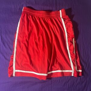 Red Athletic Shorts with White Trim